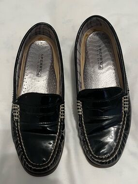 Black Patent Leather Sperry Loafers for Women size 8 medium width